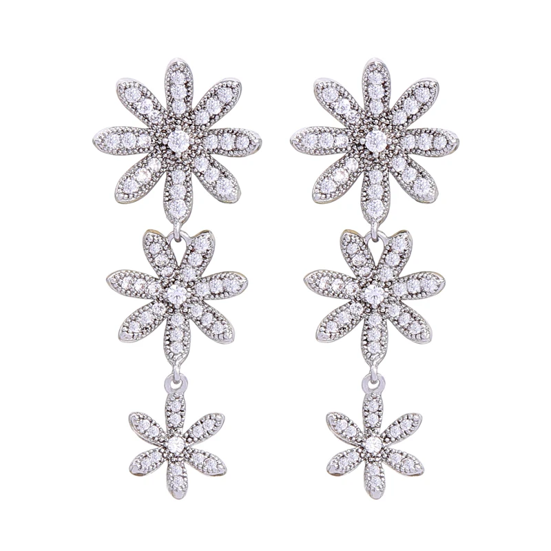 

Классические модные висячие серьги с кристаллами для женщин Серебряный цвет Снежинка изысканные серьги аксессуары ювелирные изделия