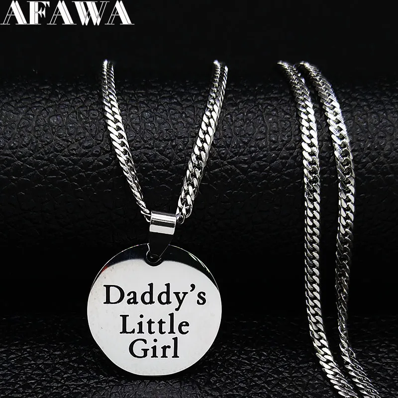 Daddy's Little Girl ожерелье из нержавеющей стали женское серебряное ожерелье с цепочкой и подвесками ювелирные изделия colgantes mujer moda N19203