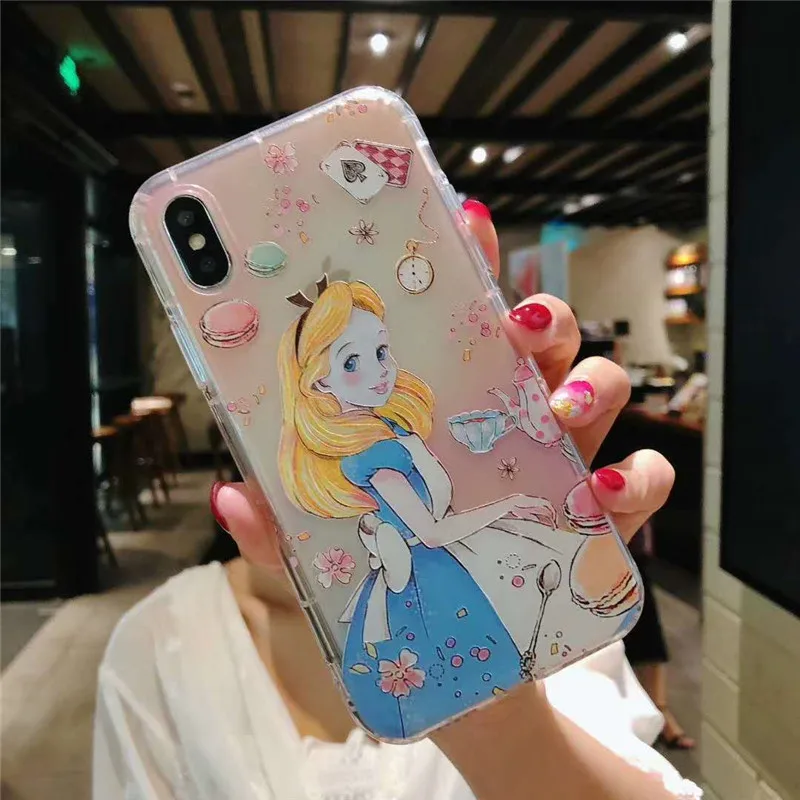 Алиса в стране чудес Русалка рельефный чехол для iPhone 6 6s 6plus 7 8 Plus противоударный чехол s для iPhone X Xs Max Xr TPU funda - Цвет: 29