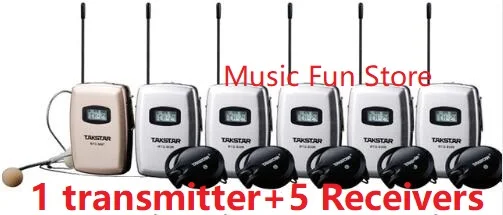 1 передатчик + 5 приемников Takstar WTG 900 Цифровая беспроводная направляющая система