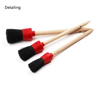 detailing 3 sizes natural boar hair car cleaning brush leather detailing brush for car interior clean auto accessories