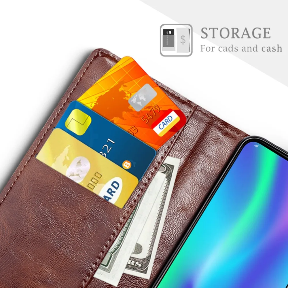 SLEO For Huawei Honor 10 Lite Case Luxury PU Leather Flip for Coque Wallet Card Slot Phone Cover 6.21&quot | Мобильные телефоны и