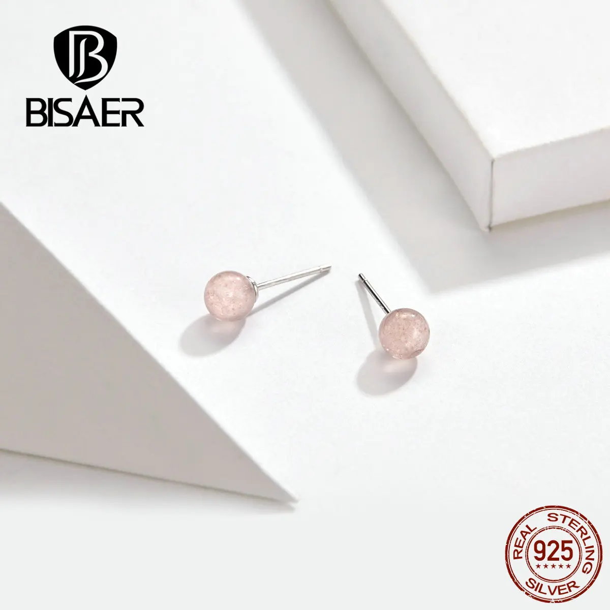 BISAER, 925 пробы, серебряные, круглые женские серьги, Forever Circle, маленькие серьги-гвоздики для женщин, модные серебряные ювелирные изделия EFE174