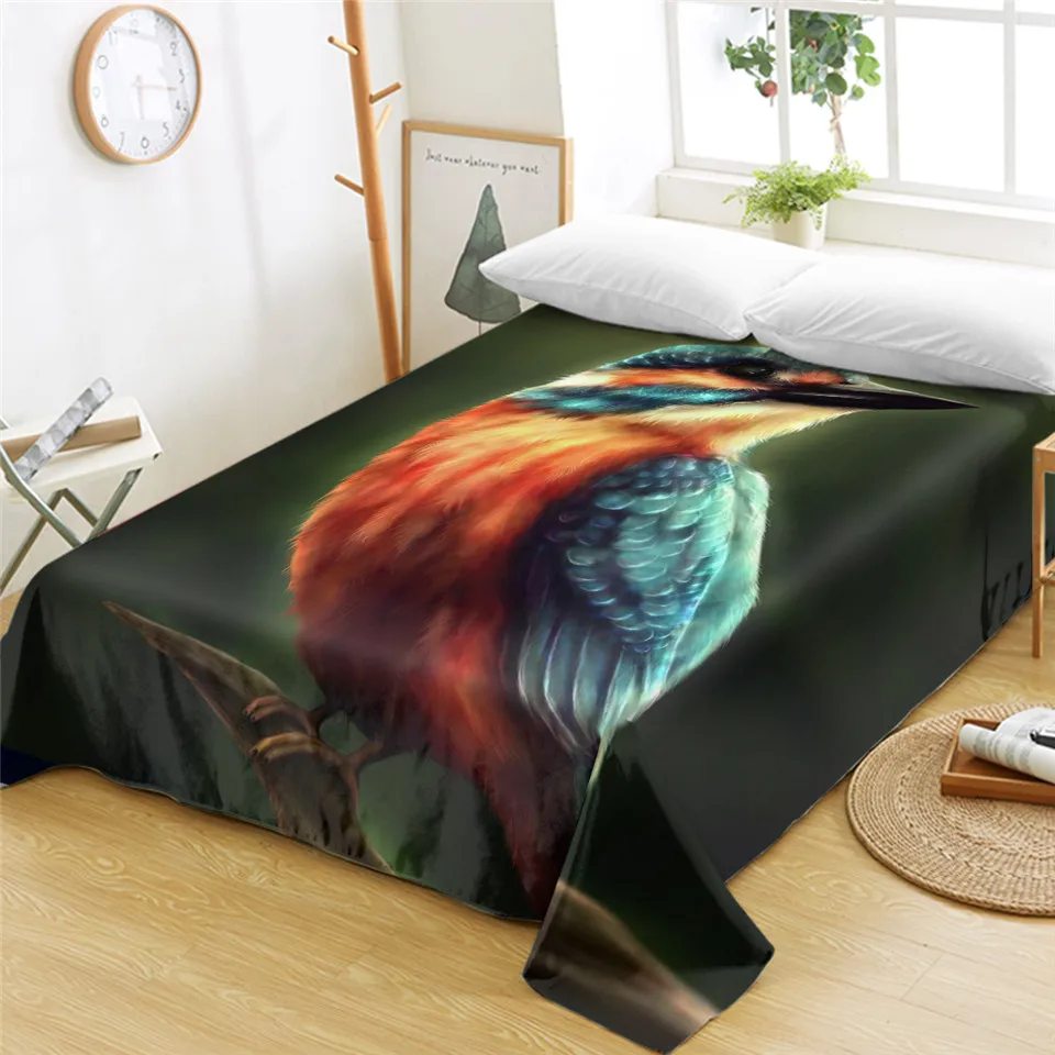 Постельное белье Kingfisher от Khalia Art яркий плоский лист с 3D принтом красочное