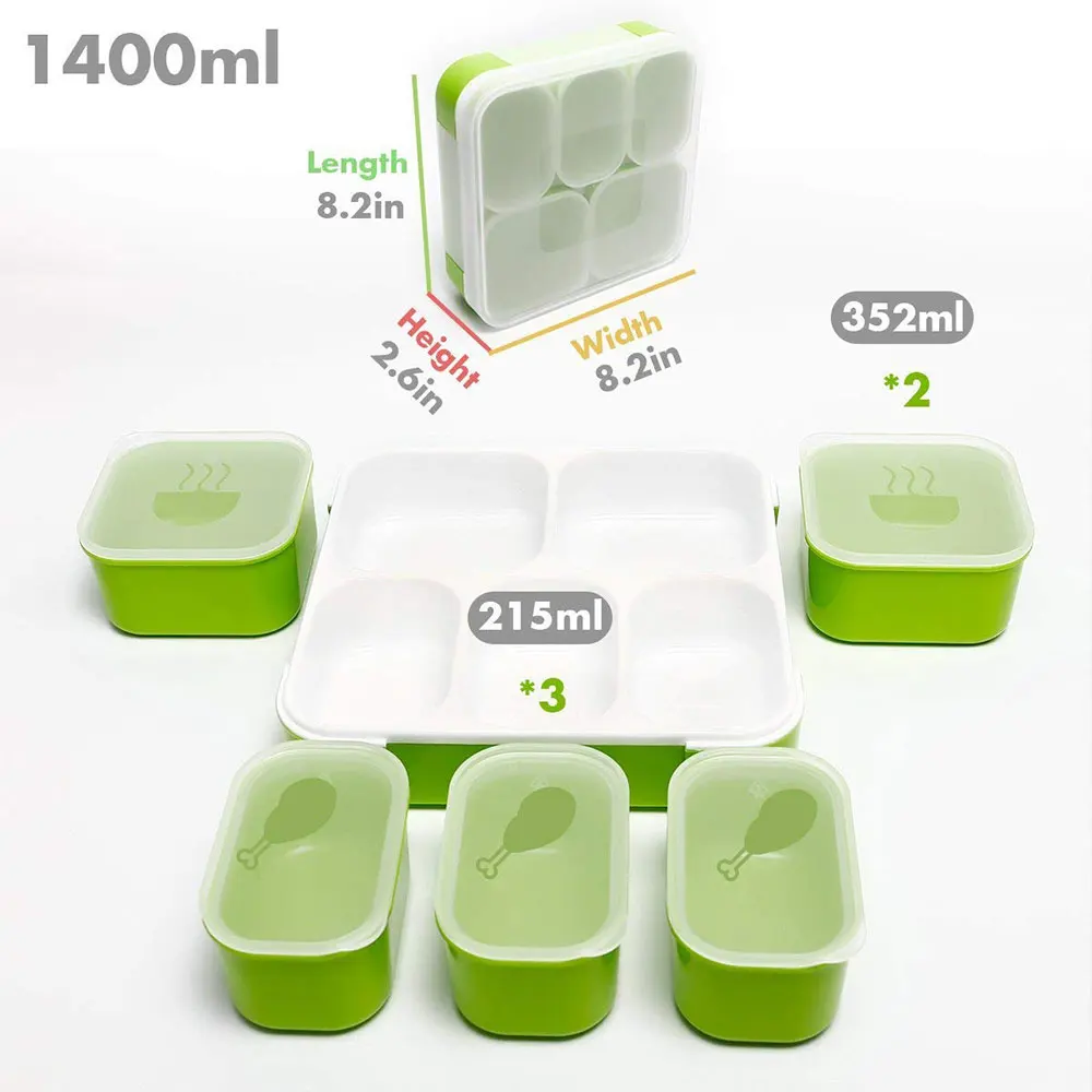 Ланч-бокс контейнер для еды ящик хранения Bento Microwavable герметичный 5 отдельно отсек