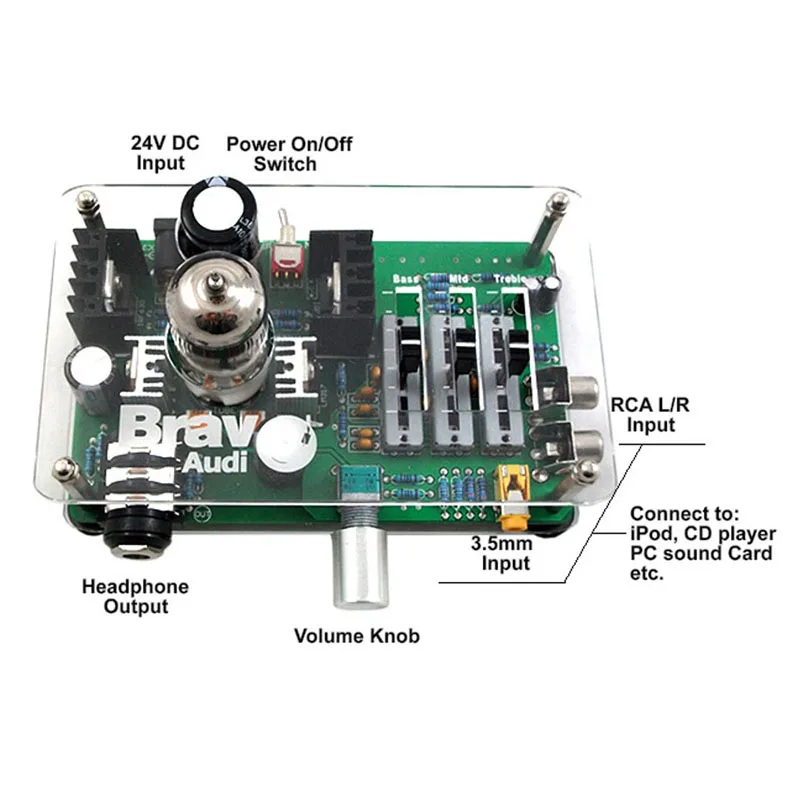 Bravo Audio V3 EQ трубка эквалайзера усилитель для наушников Мини профессиональный |