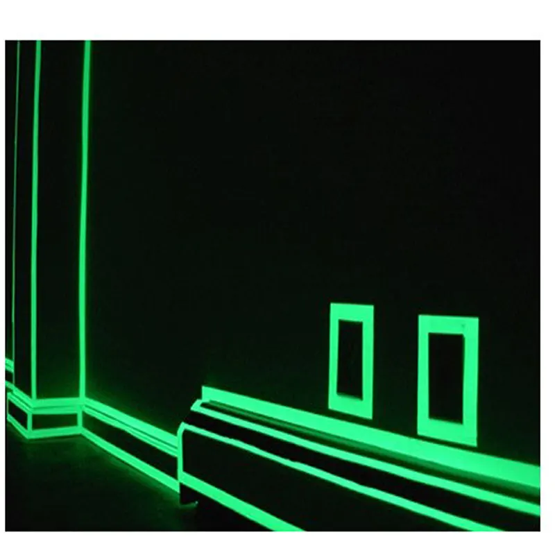 Светится в темноте 3 метра Длинная лента Люминесцентная светло-зеленая