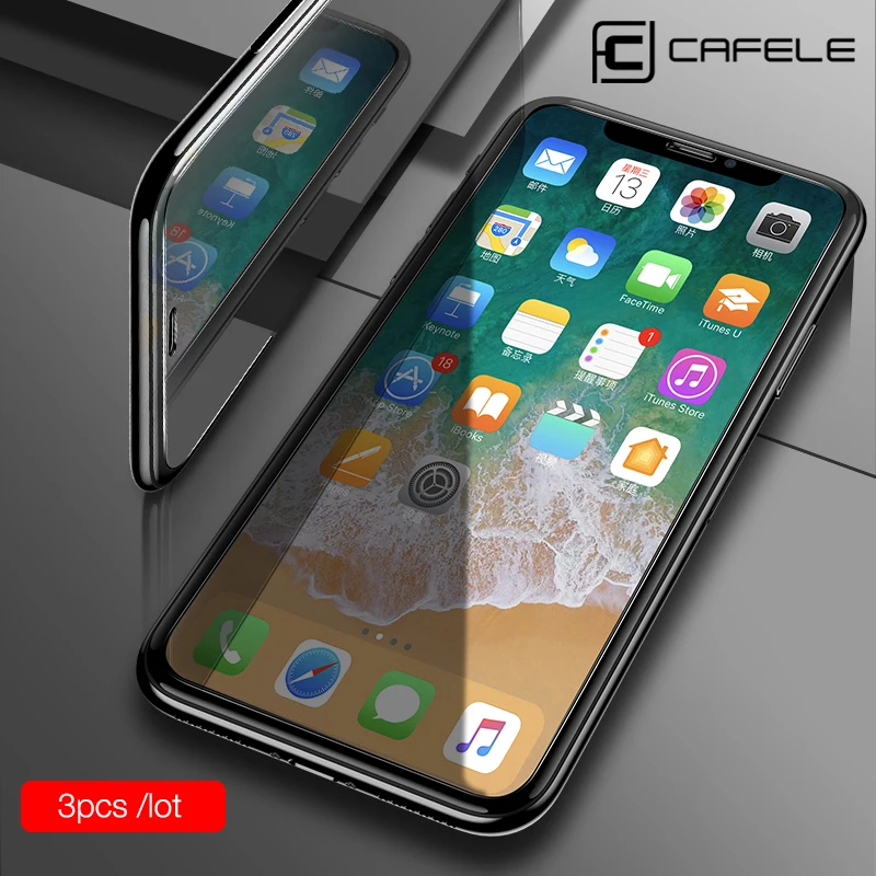 CAFELE 3 шт Защита экрана для iPhone X XS закаленное стекло 2.5D HD Прозрачная защитная
