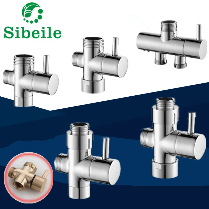 SBLE Chrome 3 Way ванная комната унитаз биде 3/4 'Ƈ/2'' T адаптер душевой