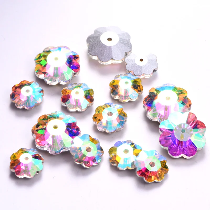 8 мм 100 шт. в форме цветка сливы прозрачные стразы для пришивания с острым