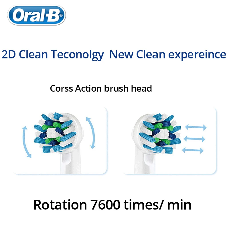 Оригинальный Oral B электрические зубные щётки Крест Действие кисточки головы
