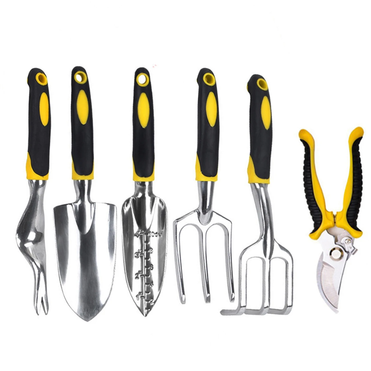 Hot sell 6pcs/lot gardening tools,planting flowers and vegetables,pruning shears,shovel, rake,fork,weeding,root removal