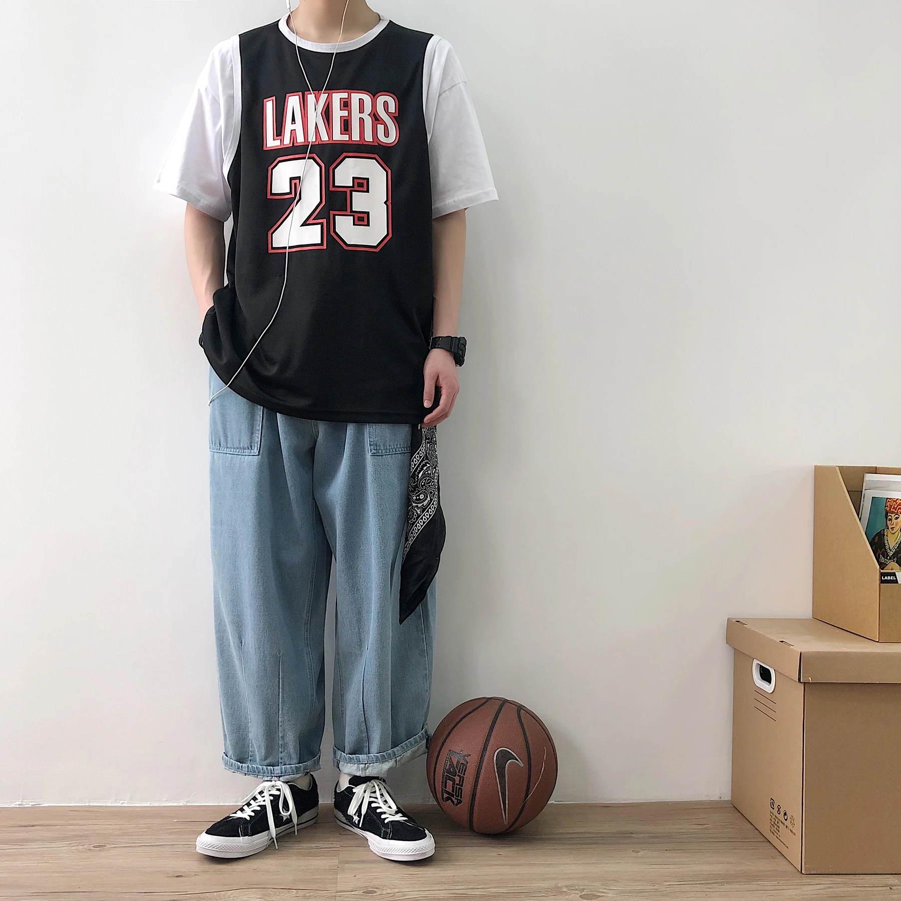 2019 летняя баскетбольная футболка из Джерси Лейкерс принт хип хоп Уличная