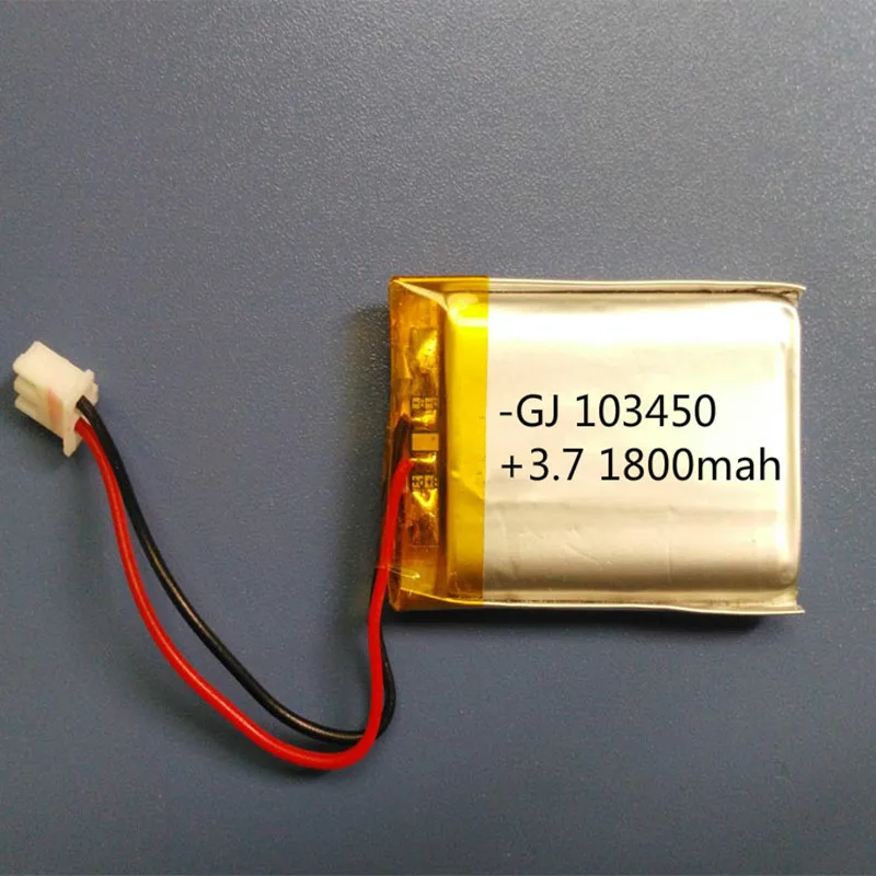 Бесплатная доставка Φ 50pcs 3 7 V 1800mAh 103450 с разъемом для цифровых камер GPS |