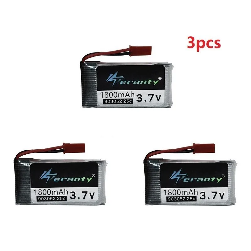

3.7v 1800mAh lipo Battery for KY601S SYMA X5 X5S X5C X5SC X5SH X5SW X5HW X5UW M18 H5P HQ898 H11D H11C RC Helicopter battery 3PCS