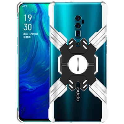 Silver Black Для OPPO Reno 10X зум металлический корпус Ultra lightweght механическая рука алюминиевая рамка бампер Броня чехол для телефона OPPO Reno Funda - Цвет: Silver Black