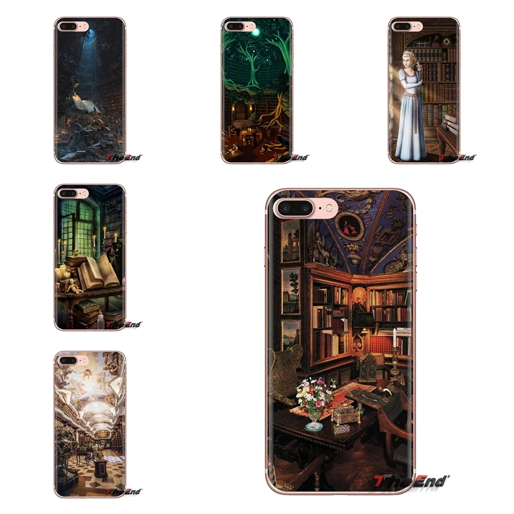 Library fantasy art books Transparent Soft Cases Covers For Xiaomi Redmi 4A S2 Note 3 3S 4 4X 5 Plus 6 7 6A Pro Pocophone F1 |