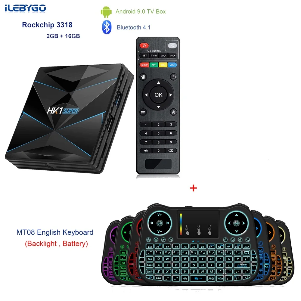 2GB 16GB MT08 HK1 супер Android 9,0 Смарт ТВ-бокс на Rockchip RK3318 4 Гб ram 64G rom 2,4G 5G двойной wifi BT4.0 USB 3,0 3D HDR 4 K ТВ приставка - Цвет: 2GB 16GB MT08