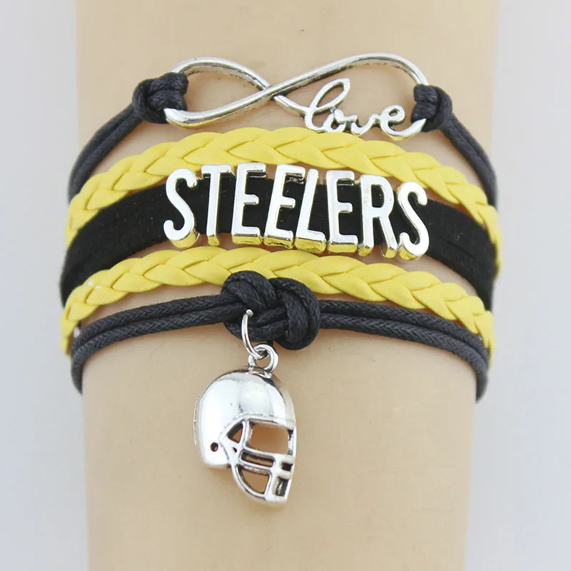 (Прямая поставка) Бесконечность любовь Steelers Браслеты Спортивный Шарм ручной