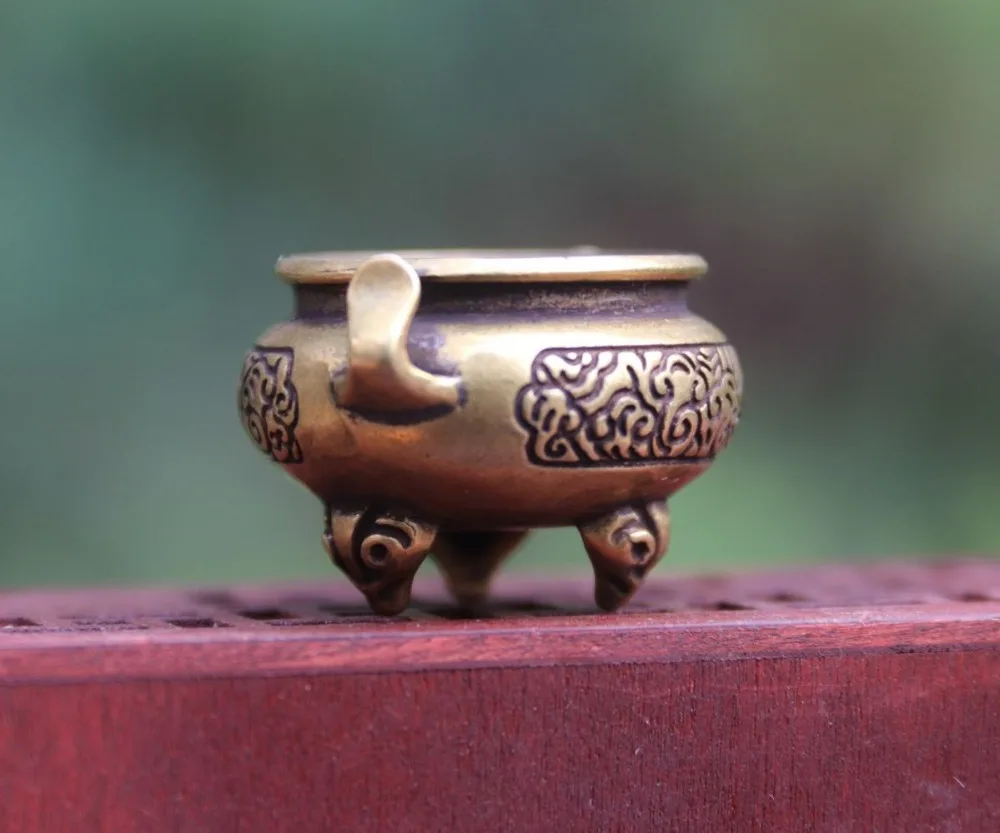 4 см Тибетский буддизм Чистая Бронза Медь Собака Лев курильница | Дом и сад