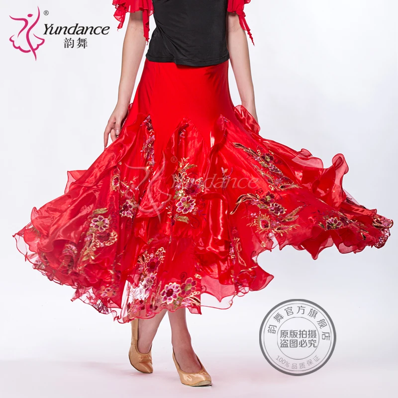 

2018 New Lady Ballroom Dancing Skirt Modern Dance Dress Women Waltz Valse Dress Tango Galop Fox Trot Social Dance Dress B-2637