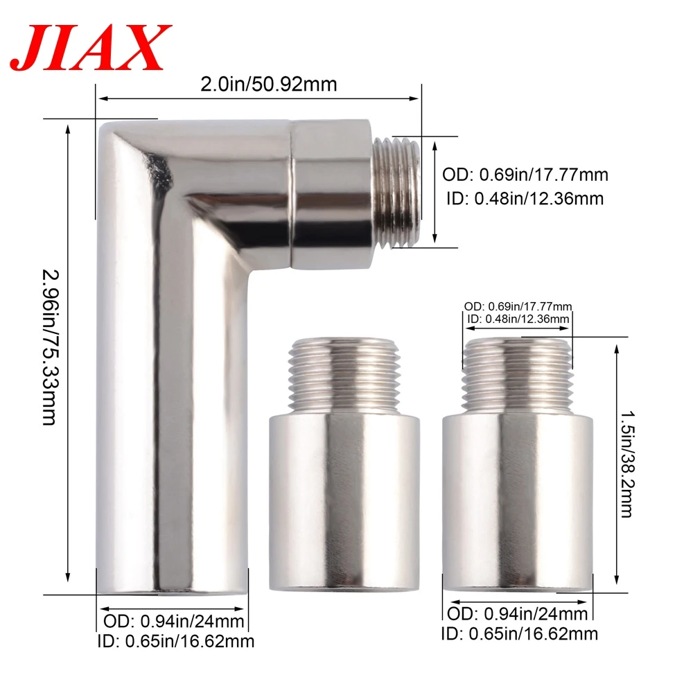 JIAX кислородный датчик M18* 1,5 O2 кислородный датчик 90 градусов угловой удлинитель, разделитель выхлопа удлинитель