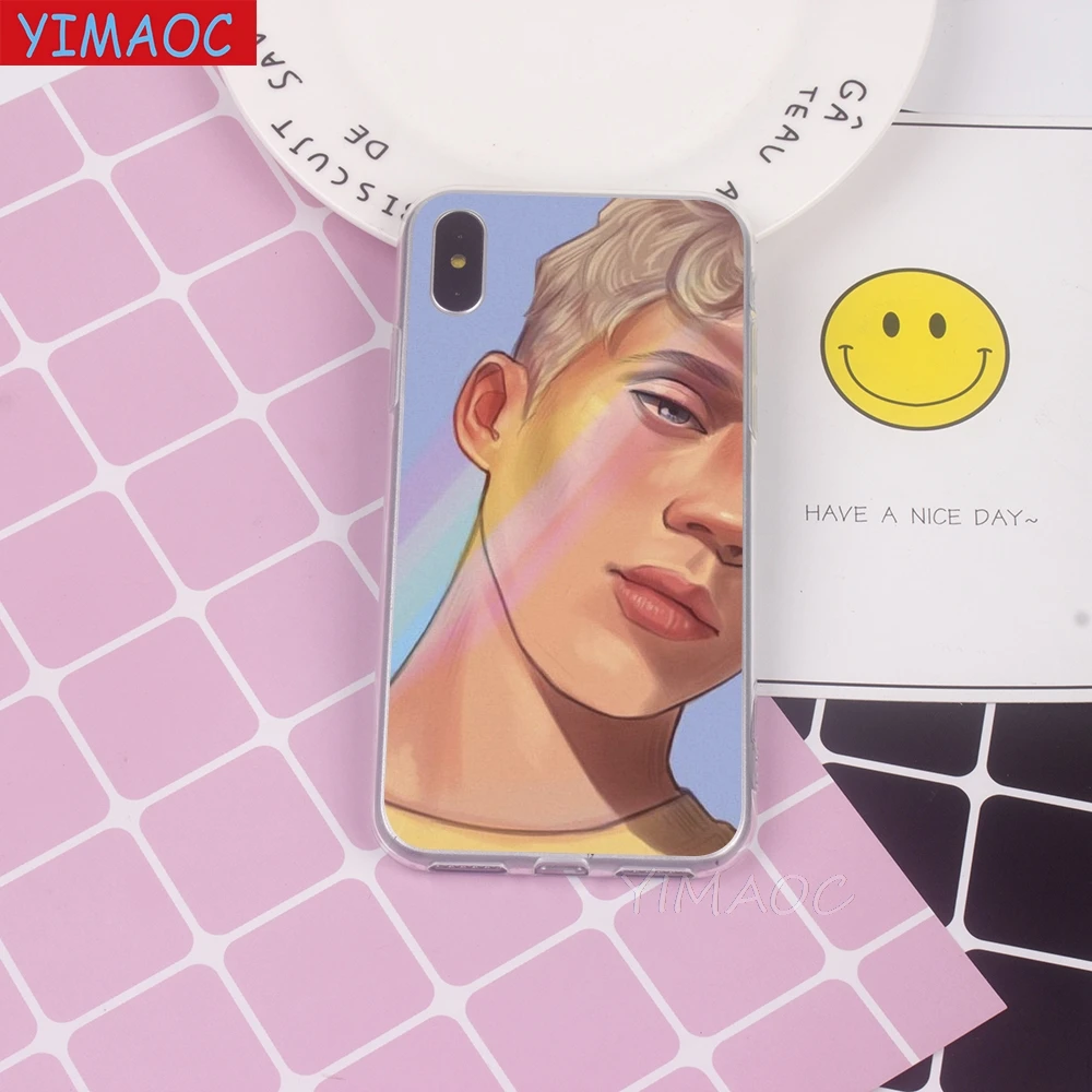 Мягкий чехол YIMAOC Troye Sivan TRXYE из ТПУ и силикона для iPhone 8 7 6 6S Plus 5 5S SE X XR XS 11 Pro Max |