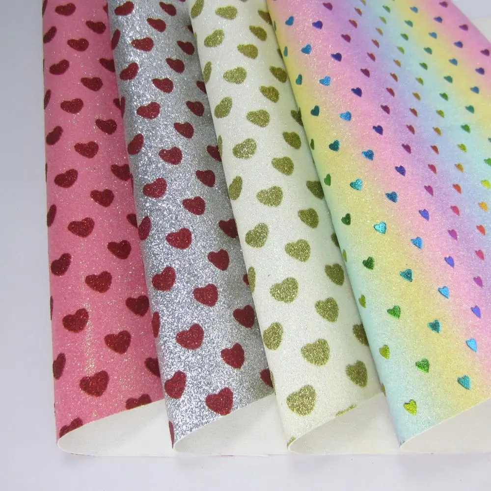 Chunky Glitter Fabric Leather For Shoes DIY Bows A4 Sheet 8"x11.8" 1piece DG005