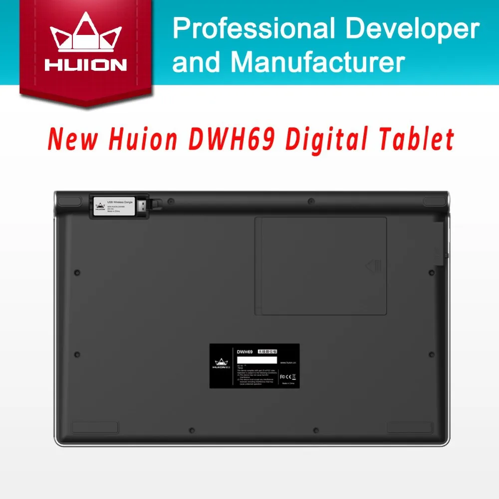 HUION DWH69 9 ''x 6&quot натуральная Беспроводной графический планшет рисунок