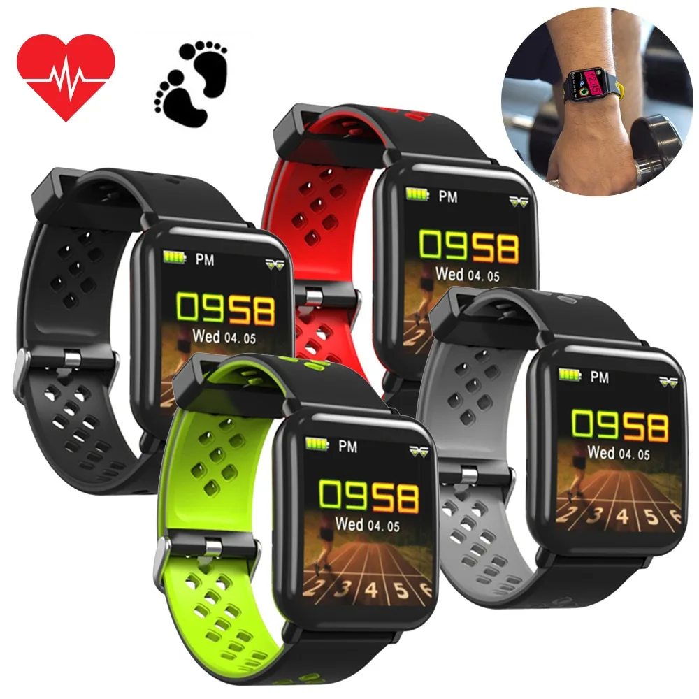 

Colorful Sports Fitness Tracker Heart Rate Monitor Smart Watch Women Men Bracelet For Android iOS Samsung Huawei
