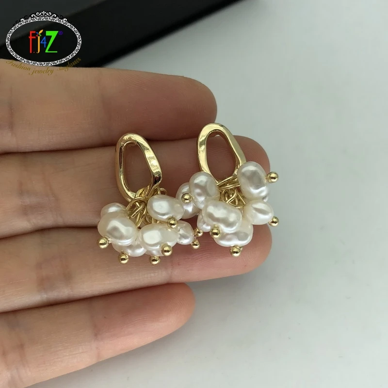 Женские серьги с искусственным жемчугом F.J4Z роскошные элегантные вечерние