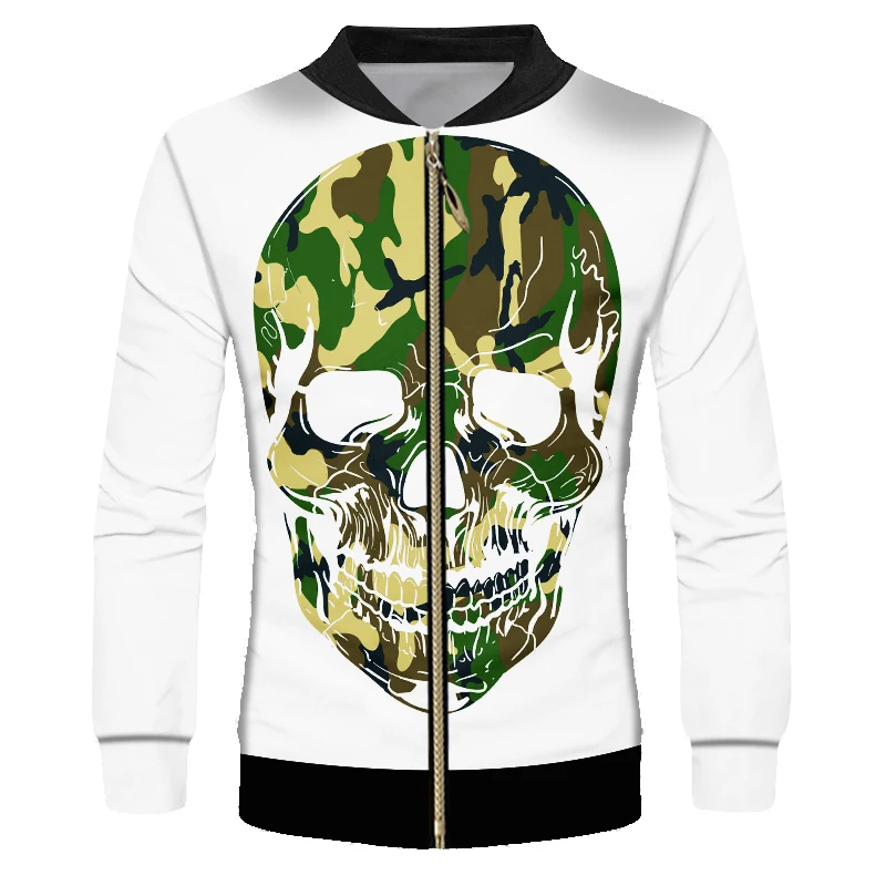 Классические мужские куртки OGKB Camouflag крутая 3D куртка с принтом черепа пальто