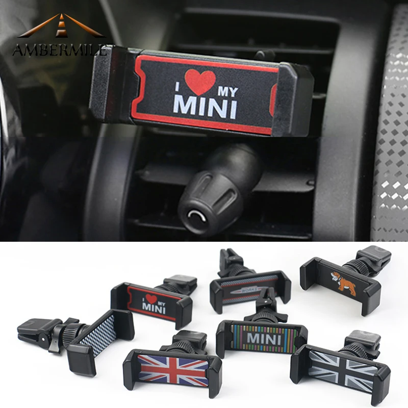 Универсальный держатель AMBERMILE для Mini Cooper, автомобильный держатель для телефона R50 R53 R55 R56 R60 R61 F54 F55 F56 F60