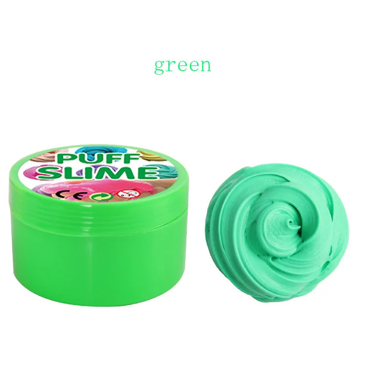 100 г пушистый слизи игрушки шпатлевка мягкая глина светильник Playdough Lizun поставки слаймов талисманы Пластилин Жевательная Полимерная глина антистрессовая глина - Цвет: Зеленый