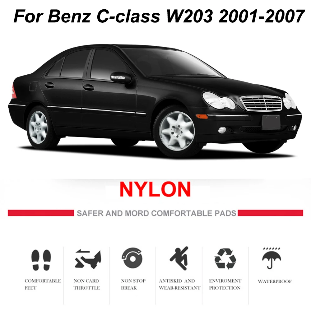 Для Benz C-класс W203 LHD 2001 2002 2003 2004 2005 2006 2007 пользовательские автомобильный коврик коврики ковер Авто нейлон сверху и снизу зубы Сварочный аппарат резиновые защитную пленку Pad