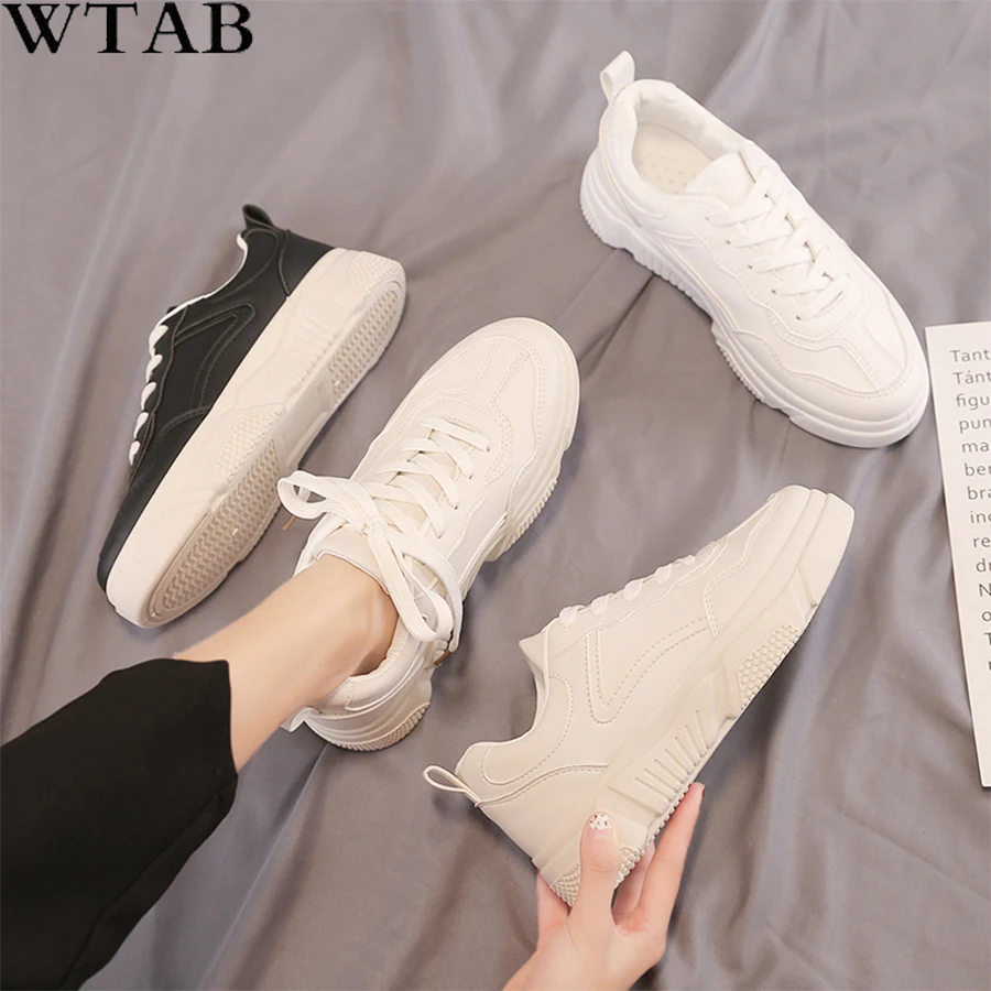 Модные белые кроссовки на платформе женская обувь 2018 г. повседневные для тенниса