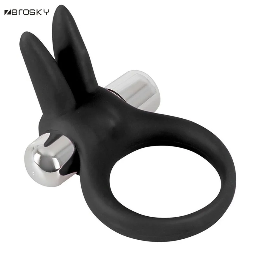 Zerosky мужской вибрирующий пенис Дик кольцо Кролик G Spot время задержки эрекция
