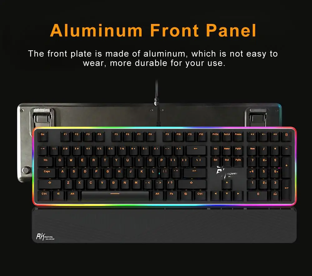Механическая игровая клавиатура Royal Kludge RK919 с 108 клавишами проводная USB NKRO RGB