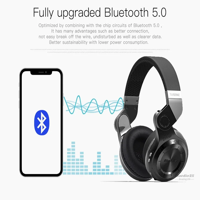 Оригинальные Bluetooth наушники Bluedio T2S беспроводные складные стереозвуковые