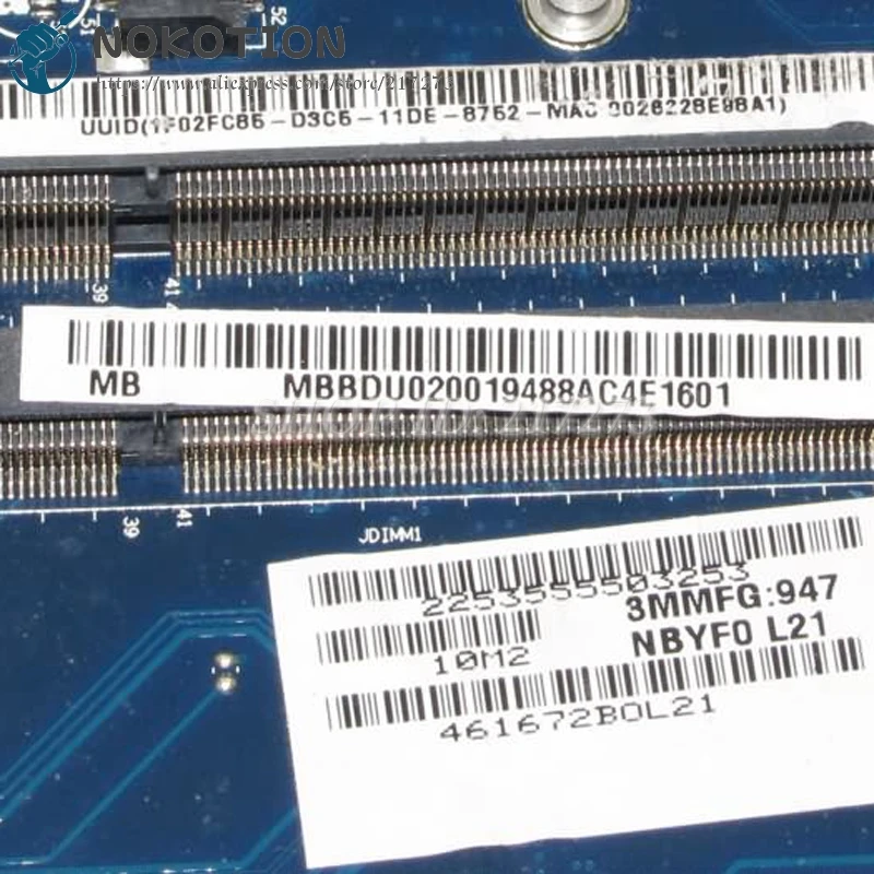 Материнская плата NOKOTION MBBDU02001 для Packard Bell EASYNOTE LJ71 J73 Gateway NV73 материнская DDR2