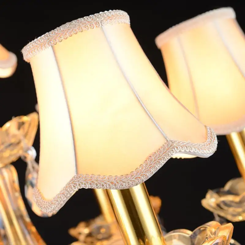 Большая настосветильник лампа цвета шампанского на 7 рук светодиодные