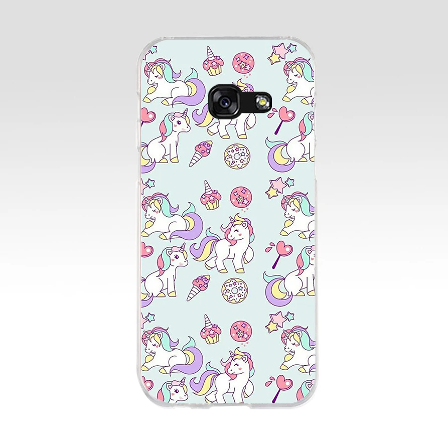 Радужный симпатичный Единорог 167 Мягкий Силиконовый ТПУ чехол для телефона Samsung a3