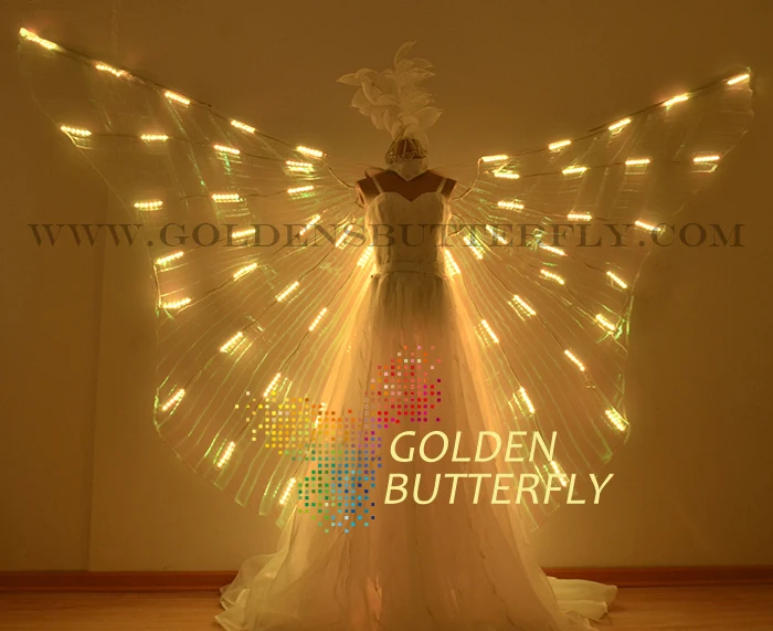 LED крылья светящиеся Модные женские красочные бабочки шоу одежда свет