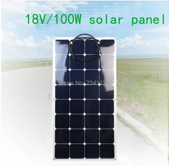 RG Sunpower Гибкая солнечная панель 110вт; монокристаллическая полугибкая солнечная панель 110 Вт; солнечная батарея 19.1% эффективность зарядки - Цвет: 1PCS