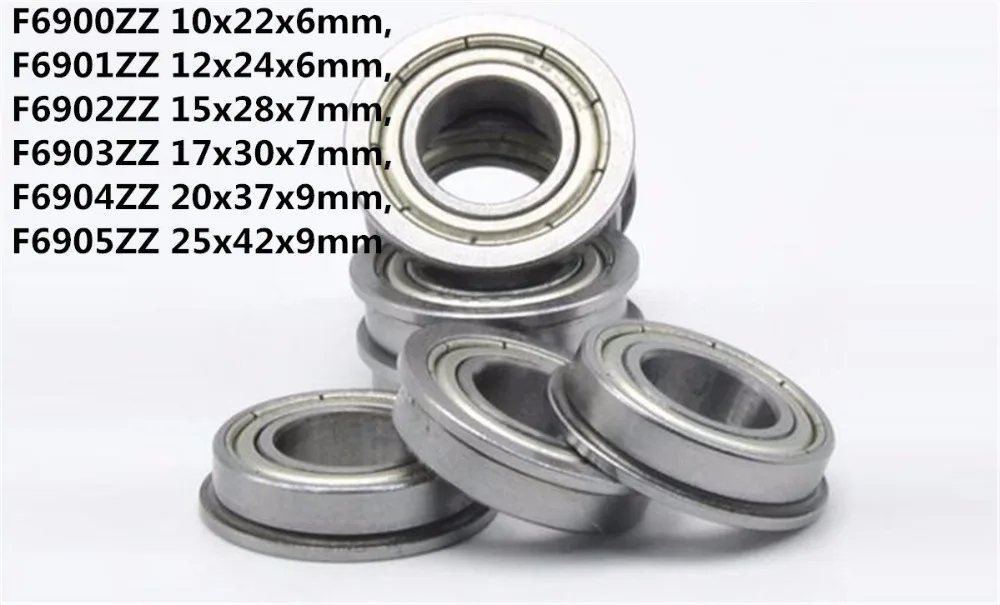 

1pc F6900ZZ F6901ZZ F6902ZZ F6903ZZ F6904ZZ F6905ZZ Flange Thin Wall Ball Bearing Metal Shielded Bearing Flanged Bearings