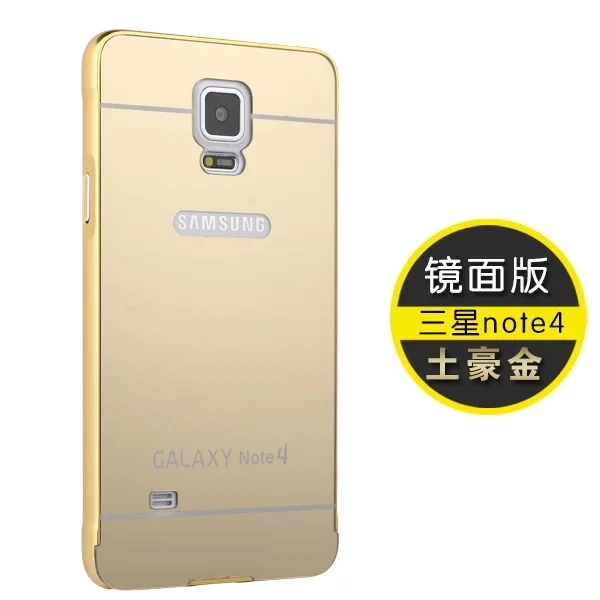 Чехол для samsung Galaxy Note 4 5 3 роскошная алюминиевая рамка пластиковая задняя крышка S6