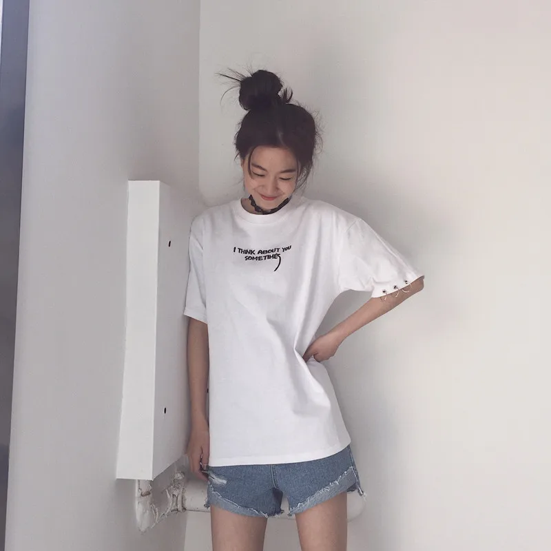 Женская футболка в стиле ретро летняя модная свободная с коротким рукавом и