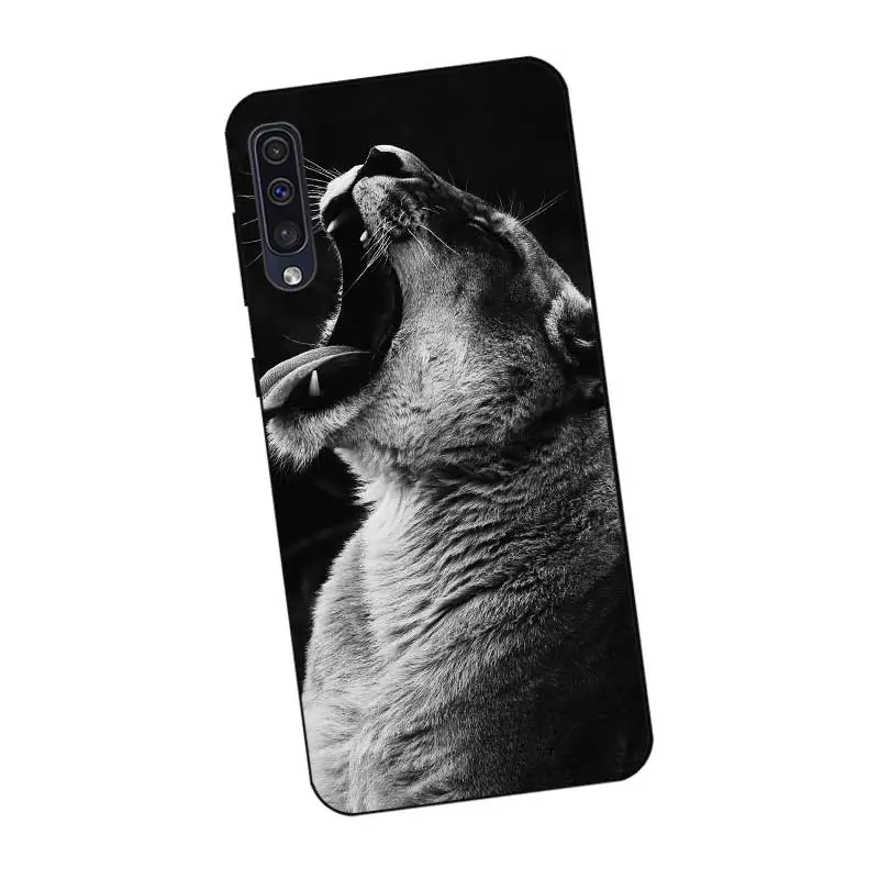 P109 Лев Черный силиконовый чехол для samsung Galaxy A6 A7 A8 A9 A10 A30 A40 A50 A60 A70 A80 A90 5G A20E плюс - Цвет: P1743