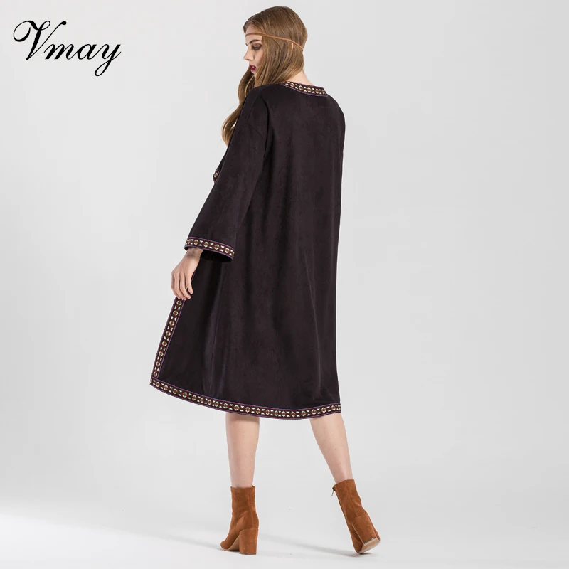 Vmay Women Vintage Bohemian Shirt 2018 New Arrival Patchwork Butterfly Sleeve V-Neck Boho Style Cardigan Top Female V1710417 |