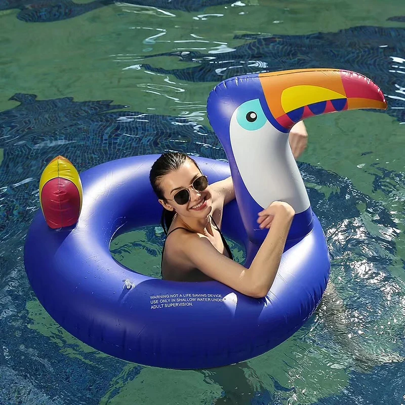 Надувное кольцо для плавания Boia Piscina голубое/черное надувное дятел поплавок